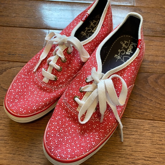 Keds Red and White Polka Dot Sneakers - Picture 1 of 6
